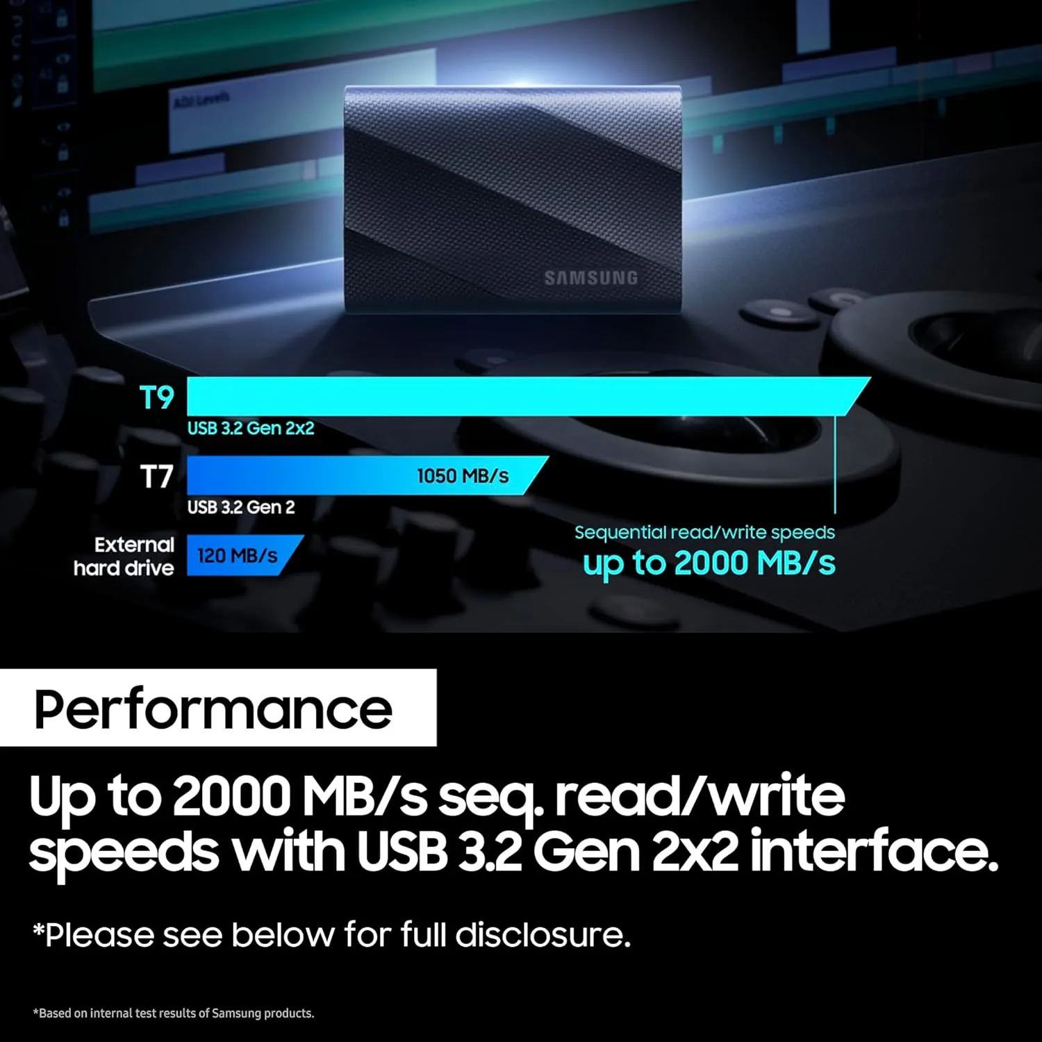 Samsung External SSD 1TB T9 (With USB 3.2) Black view 5